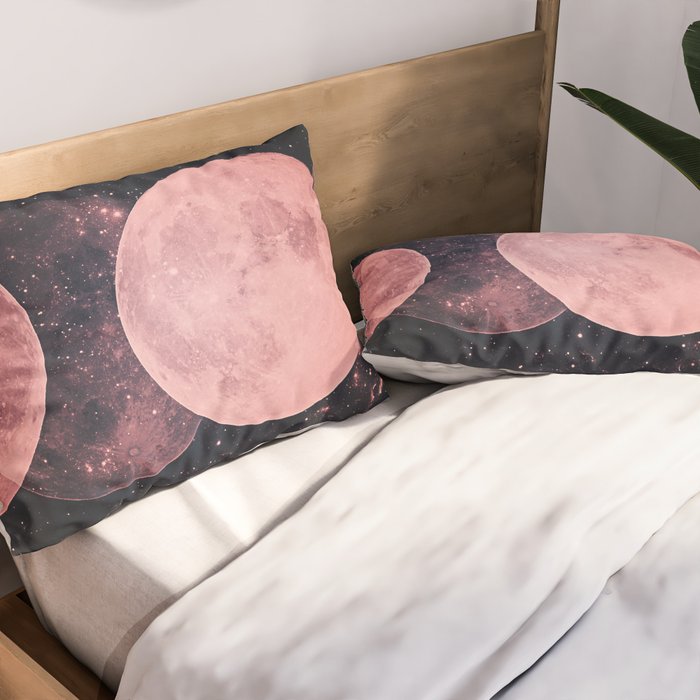 Pink Moon Phases Pillow Sham Gallery Image 2