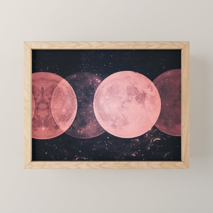 Pink Moon Phases Mini Art Print Gallery Image 1