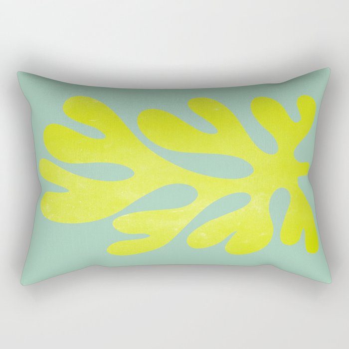 Lime & Sea Green: Matisse Paper Cutouts 06 Rectangular Pillow Gallery Image 2