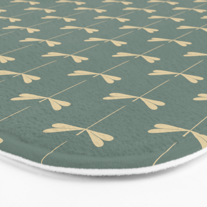 Dragonfly Pattern XII Neutral Green Bath Mat Gallery Image 3