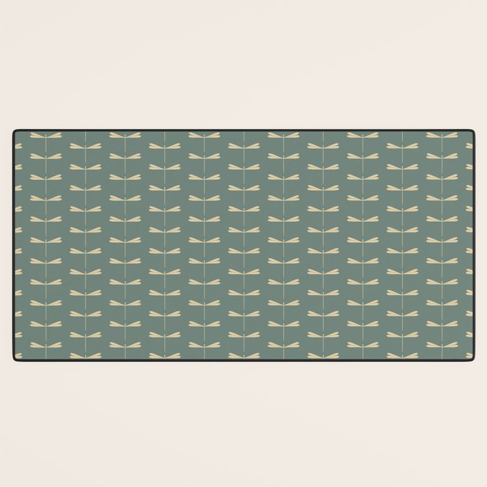 Dragonfly Pattern XII Neutral Green Desk Mat Gallery Image 3