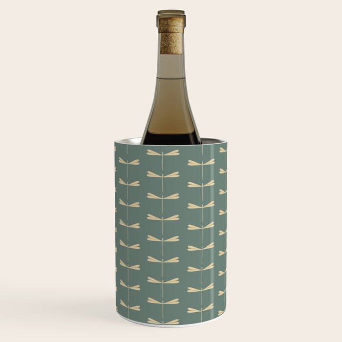 Dragonfly Pattern XII Neutral Green Wine Chiller Gallery Image 3