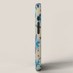 Blue otomi tenango mexican fabric birds and flower embroidery interior design iPhone Case Gallery Image 2