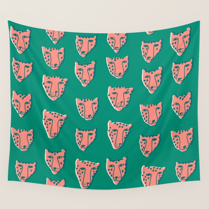 Pink pantehrs Wall Tapestry Gallery Image 1