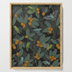 Green & Turquoise Parrotlets and Loquats Serving Tray Gallery Image 1