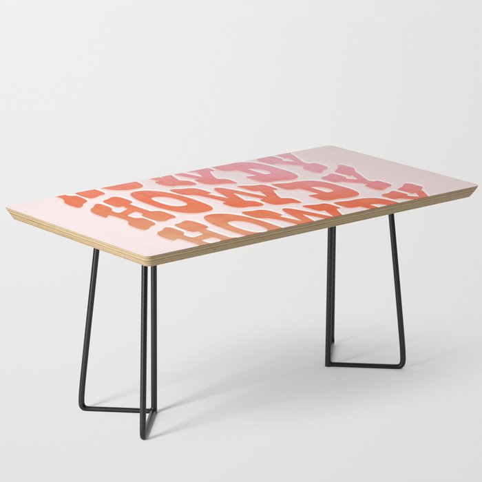 Typographic Howdy Repeat - Pastel Peachy Pink Coffee Table Gallery Image 1