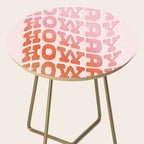 Typographic Howdy Repeat - Pastel Peachy Pink Side Table Gallery Image 2