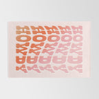 Typographic Howdy Repeat - Pastel Peachy Pink Rug Gallery Image 2