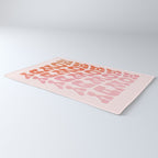 Typographic Howdy Repeat - Pastel Peachy Pink Rug Gallery Image 3