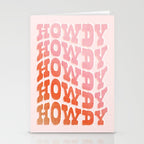 Typographic Howdy Repeat - Pastel Peachy Pink Stationery Card Gallery Image 2