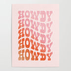 Typographic Howdy Repeat - Pastel Peachy Pink Poster Gallery Image 4