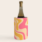 Retro Liquid Swirl Abstract Pattern 5 Pink and Orange Mustard Wine Chiller Gallery Image 2