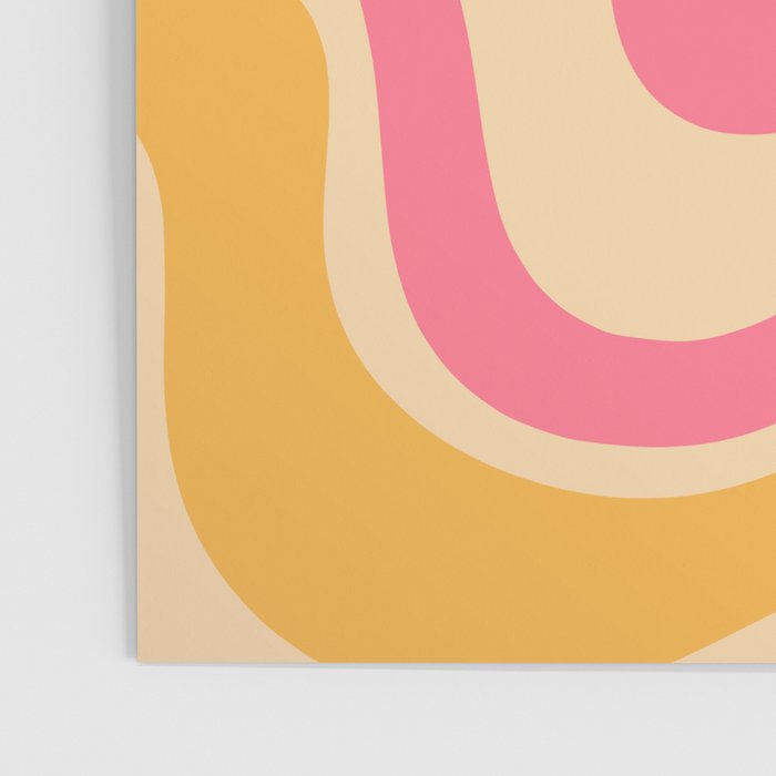 Retro Liquid Swirl Abstract Pattern 5 Pink and Orange Mustard Poster Gallery Image 3