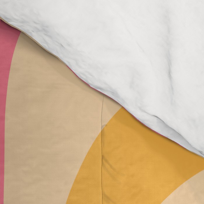 Retro Liquid Swirl Abstract Pattern 5 Pink and Orange Mustard Comforter Gallery Image 4