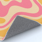 Retro Liquid Swirl Abstract Pattern 5 Pink and Orange Mustard Rug Gallery Image 4