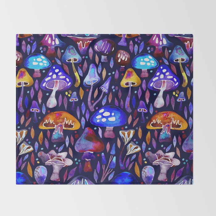 Mushroom Magic - Galaxy Throw Blanket Gallery Image 2