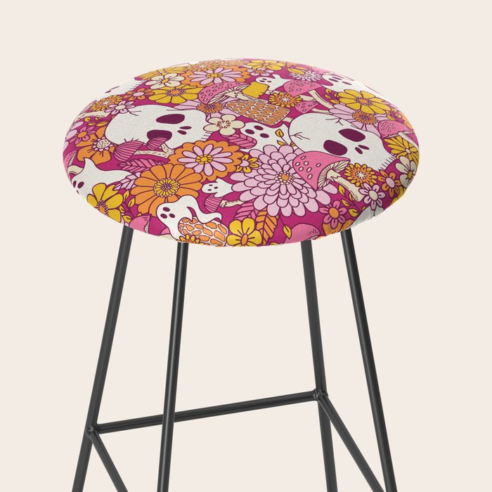 Spooky Mushroom Garden - Fuchsia Stool Gallery Image 2
