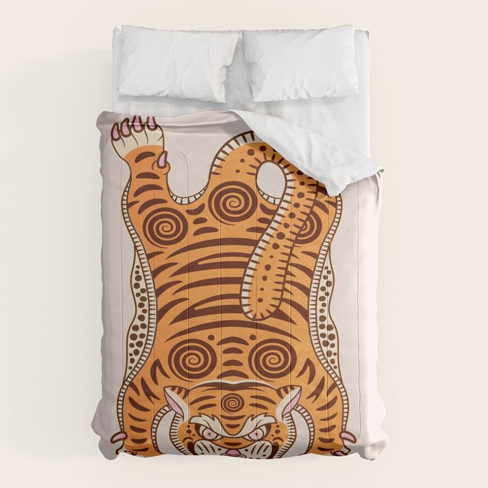 King Of The Jungle 03: Peach Tiger Edition Comforter Gallery Image 1