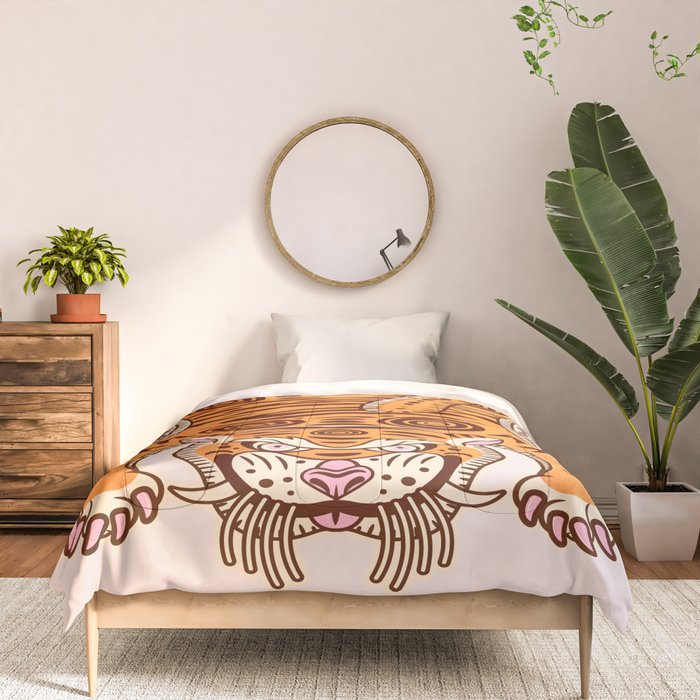 King Of The Jungle 03: Peach Tiger Edition Comforter Gallery Image 3