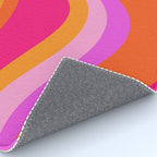 Retro Waves Abstract Pattern Pink Magenta Orange Rug Gallery Image 4