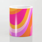Retro Waves Abstract Pattern Pink Magenta Orange Coffee Mug Gallery Image 4