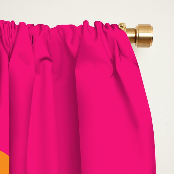 Retro Waves Abstract Pattern Pink Magenta Orange Window Curtain Gallery Image 2