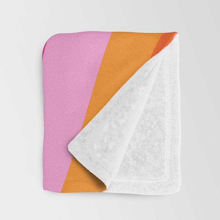 Retro Waves Abstract Pattern Pink Magenta Orange Throw Blanket Gallery Image 3
