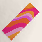 Retro Waves Abstract Pattern Pink Magenta Orange Yoga Mat Gallery Image 1
