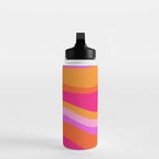 Retro Waves Abstract Pattern Pink Magenta Orange Water Bottle Gallery Image 3