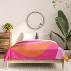 Retro Waves Abstract Pattern Pink Magenta Orange Comforter Gallery Image 3