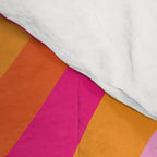 Retro Waves Abstract Pattern Pink Magenta Orange Comforter Gallery Image 4