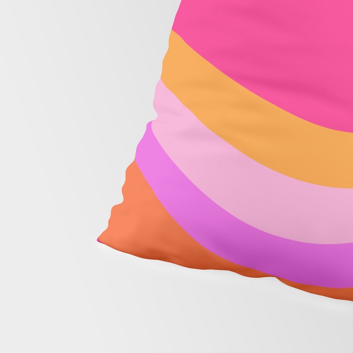 Retro Waves Abstract Pattern Pink Magenta Orange Pillow Sham Gallery Image 4
