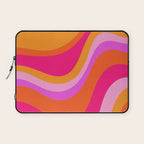 Retro Waves Abstract Pattern Pink Magenta Orange Laptop Sleeve Gallery Image 1