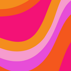 Retro Waves Abstract Pattern Pink Magenta Orange Coffee Mug Gallery Image 2