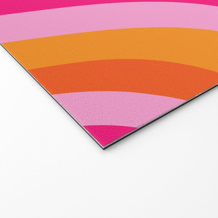 Retro Waves Abstract Pattern Pink Magenta Orange Welcome Mat Gallery Image 2