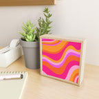 Retro Waves Abstract Pattern Pink Magenta Orange Mini Art Print Gallery Image 2