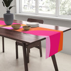 Retro Waves Abstract Pattern Pink Magenta Orange Table Runner Gallery Image 2