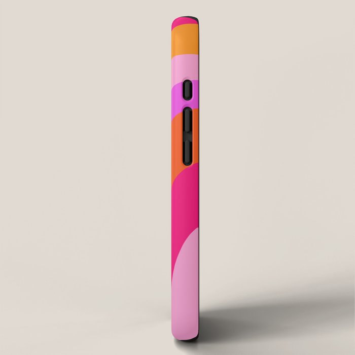 Retro Waves Abstract Pattern Pink Magenta Orange iPhone Case Gallery Image 2