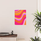 Retro Waves Abstract Pattern Pink Magenta Orange Poster Gallery Image 2