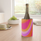 Retro Waves Abstract Pattern Pink Magenta Orange Wine Chiller Gallery Image 4
