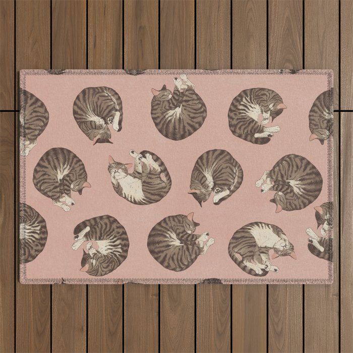 polka dot cats Outdoor Rug Gallery Image 1