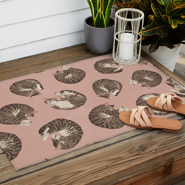 polka dot cats Outdoor Rug Gallery Image 2