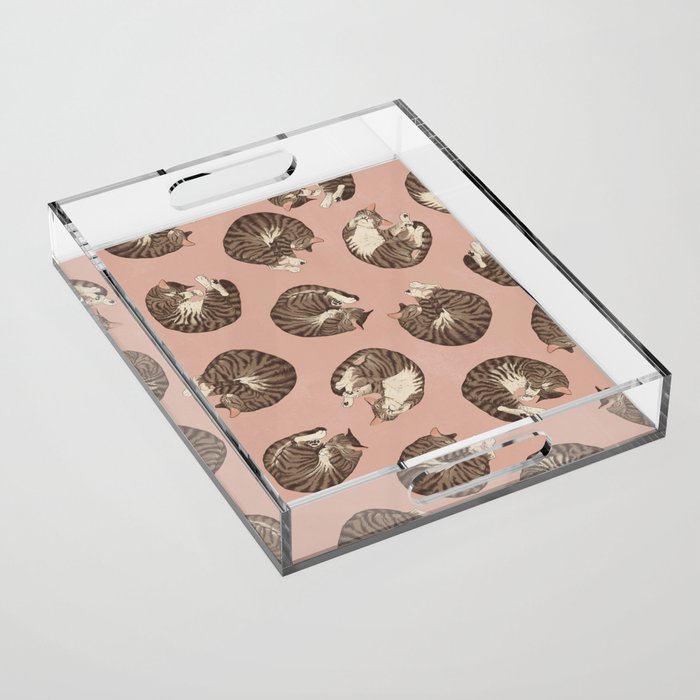 polka dot cats Acrylic Tray Gallery Image 1