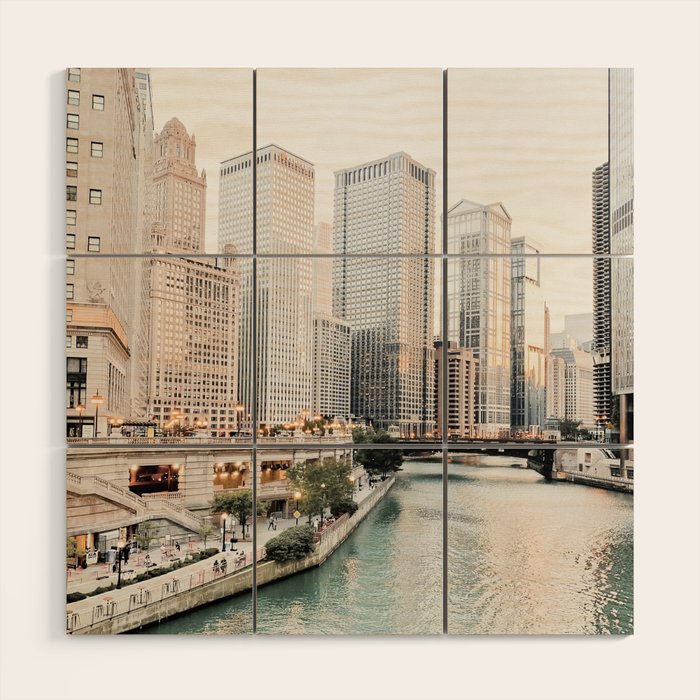 Chicago City Wood Wall Art Gallery Image 1