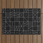 My Favorite Geometric Patterns No.9 - Black Outdoor Rug Gallery Image 1