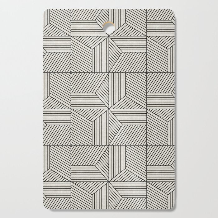 bohemian geometric tiles - bone Cutting Board Gallery Image 1