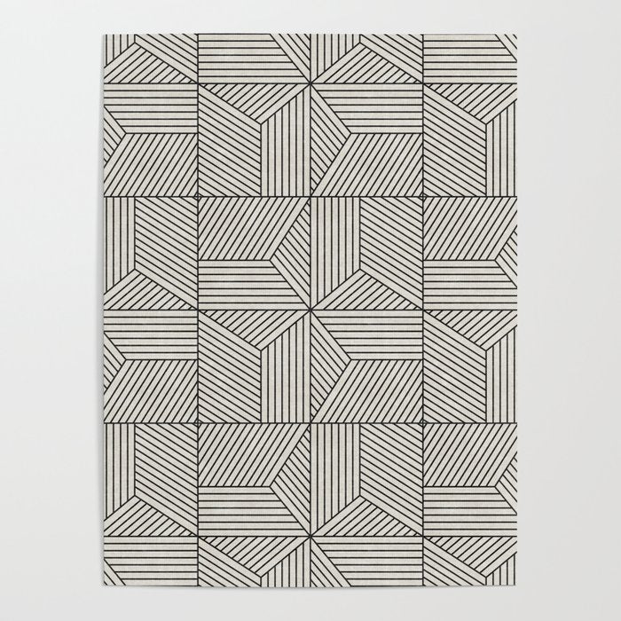 bohemian geometric tiles - bone Poster Gallery Image 4