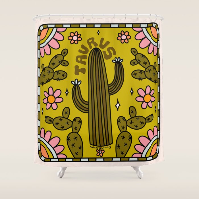 Taurus Cactus Shower Curtain Gallery Image 1