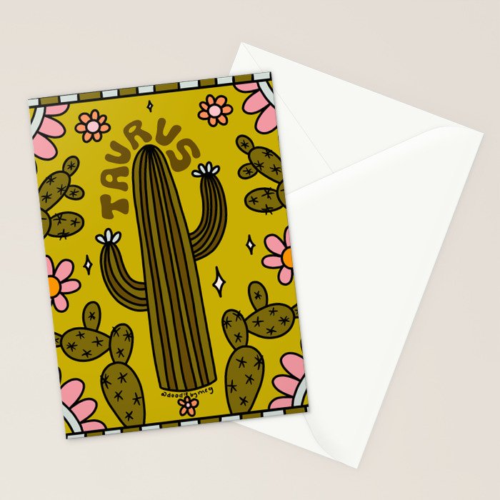 Taurus Cactus Stationery Card Gallery Image 2