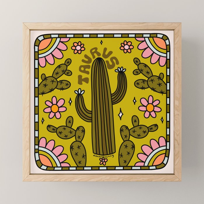 Taurus Cactus Mini Art Print Gallery Image 1